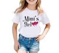 Categoría de producto Camisetas y camisetas para niñas - Título del producto Camiseta con cuello redondo Gráfico Camiseta de manga corta, Blanco, 7-8 años