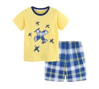 Categoría de producto Conjuntos y conjuntos de chicos - Título del producto Conjunto de camiseta de manga corta para niño de dos piezas con pantalones cortos, amarillo, 6-7 años