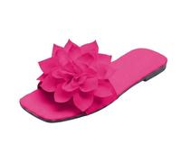Categoría de producto Mocasines para mujer - Cómodas mulas planas para el día a día Vacaciones Playa Sandalias de verano Sandalias casuales Zapatos de mujer resistentes, Rosa intenso., 37 EU