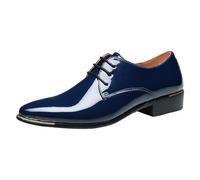 Categoría de producto Zapatos de hombre | Título del producto Zapatos de cuero transpirables para hombre con encaje puntiagudo Cordones estilo patchwork, azul, 40 EU