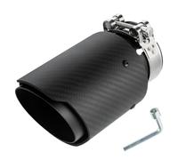 Catekro 60mm Cola de Escape Coche, Embellecedor Acero Inoxidable para Tubo Escape Punta Deportiva Terminal Accesorio de Tuning Instalación con Pernos y Llave Incluida (Mate Negro)