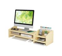 Catekro Soporte Monitor, Elevador Monitor, Monitor Stand, Estante Para Computadora,PortáTil,Organizador de Escritorio, Espacio de Almacenamiento de Oficina, Accesorios de Oficina(Arce Blanco)