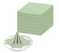 CATELL 100 Pcs Servilletas de Papel Verde Salvia, 33 x 33 cm Servilletas Verdes Servilleta de Color Verde Salvia para Bodas Cumpleaños Cenas Fiestas de Aniversario de Novia Baby Shower