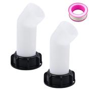 CATELL 2 Piezas de Asas IBC y Boquilla, Boquilla Extension Deposito IBC Boquilla de Drenaje con Adaptador S60 x 6 Boquilla de Salida IBC Adapta a Tanques IBC Depósito de Agua de Jardín