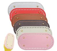 CATELL 6 Piezas Base para Bolsos Crochet, 22 x 10cm Bolsa Cojín Inferior Base Bolso Crochet Oval Cojín Inferior Cuero PU para Bolso Ganchillo Bolso Hombro Bolso Tejer Accesorios Bricolaje