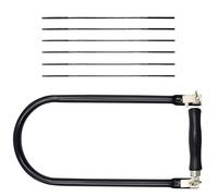 CATELL Sierra de Marquetería con 8 Hojas de Sierra(4#6#8#10#), 310mm Arco de Sierra de Marquetería con Mango de Madera Sierra Marqueteria Pequeña Giratoria 360 Grados para Plástico Metal y Madera