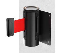 Catenarias Cinta Separadora Extensible de Pared Divisores de Línea Extraíbles con Cuerda de Nailon para Tiendas Minoristas(Black,500cm/16ft)