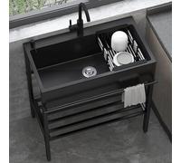 Catering - Fregadero de acero inoxidable 304 para lavandería, industrial, comercial, restaurante, taller, 80 x 45 x 86 cm