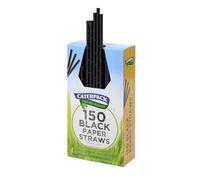 Caterpack - Pajitas de papel, 150 unidades, color negro