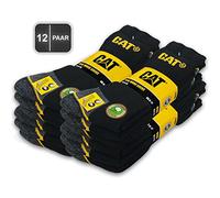 Caterpillar 12 pares de calcetines de trabajo para mujer y hombre, calcetines de trabajo, tallas 35-50, 12 Pairs Black, 41-45