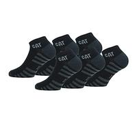 Caterpillar - 6 Pares Calcetines Hasta el Tobillo - para Cualquier Uso - Puntera y Talón Reforzados - Algodón (Negro, 39-42)
