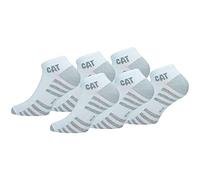 Caterpillar - 6 Pares Calcetines Hasta el Tobillo - para Cualquier Uso - Puntera y Talón Reforzados - Algodón (Blanco, 39-42)