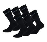 Caterpillar 6 Pares Calcetines Térmicos, Algodón Acrílico Puntera Talón Reforzados (Negro, 46-50)