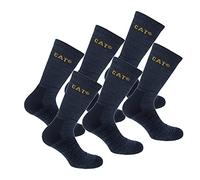 Caterpillar Boot Socks 6 pares de calcetines de algodón elástico, puntera y talón reforzados, adecuados para botas (Azul, 43-46)