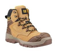 Caterpillar - Botas de Seguridad de Cuero Striver para Hombre (42 EU) (Negro, Miel, Amarillo)