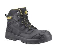 Caterpillar - Botas de Seguridad de Cuero Striver para Hombre (45 EU) (Negro, Amarillo)