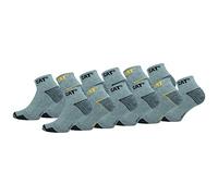 Caterpillar - Calcetines de trabajo de Algodón para hombres, reforzados en el talón y la punta, 12 Pares (Gris Melange, 39-42)