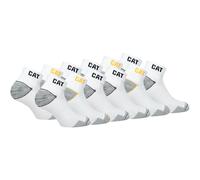 Caterpillar - Calcetines de trabajo de Algodón para hombres, reforzados en el talón y la punta, 12 Pares (Blanco, 43-46)