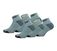 Caterpillar - Calcetines de trabajo de Algodón para hombres, reforzados en el talón y la punta, 6 Pares (Gris Melange, 39-42)