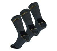 Caterpillar - Calcetines de trabajo de Algodón para hombres, reforzados en el talón y la punta, (Antracita, 39-42), 3 Pares
