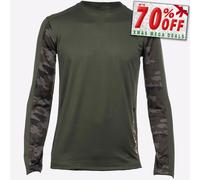 Caterpillar Coolmax Camiseta De Manga Larga Para Hombre Verde