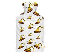 Caterpillar Crane Botella de agua de goma con cubierta de felpa suave, bolsa de agua caliente para invierno, manos y pies, protección contra el frío, 1000 ml