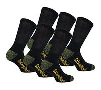 Caterpillar Diabetic Work Socks 6 Pares Calcetines Trabajo, Mejor Circulación Sanguínea, Talón Puntera Reforzados, Absorción Humedad, No Aprieta, Algodón, Remallado a Mano (Negro, 43-46)