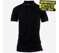 Caterpillar Essentials Hombre Clásico Casual Ropa de Trabajo Polo Negro