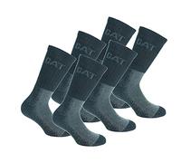 Caterpillar Heavy Duty 6 Pares Calcetines Trabajo Pesado, Algodón Fibra Lycra (Negro, 39-42)