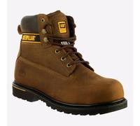Caterpillar Holton Hombre Seguridad Cuero Trabajo Exterior Botas Marrón