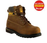 Caterpillar Holton Hombre Seguridad Cuero Trabajo Exterior Botas Marrón