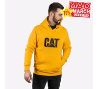 Caterpillar Logo Hombre Moda Informal Clásico con Capucha Sudadera Amarillo