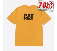 Caterpillar Marca Camiseta Casual De Trabajo Para Hombre Amarillo