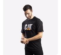 Caterpillar Marca Camiseta Casual De Trabajo Para Hombre Con Logo Negra