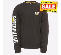 Caterpillar Marca Camiseta De Manga Larga Clásica Casual Para Hombre Negra
