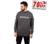 Caterpillar Peso Medio Hombre Cuello Redondo de Diseño Trabajo Sudadera Gris