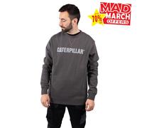 Caterpillar Peso Medio Hombre Cuello Redondo de Diseño Trabajo Sudadera Gris