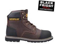 Caterpillar Powerplant S3 Hombre Cuero Exterior Trabajo Seguridad Botas Marrón