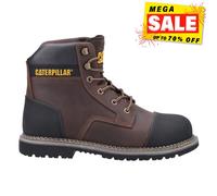 Caterpillar Powerplant S3 Hombre Cuero Exterior Trabajo Seguridad Botas Marrón