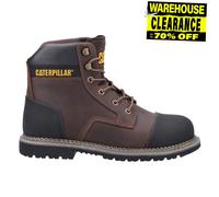 Caterpillar Powerplant S3 Hombre Cuero Exterior Trabajo Seguridad Botas Marrón