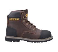 Caterpillar Botas de trabajo Powerplant S3 Hombre Cuero Seguridad Exterior Marrón