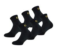 Caterpillar Quarter Socks 6 Pares Calcetines Trabajo Hombres, Altura Sobre Tobillo, Reforzados Puntera Talón, Algodón (Negro, 39-42)