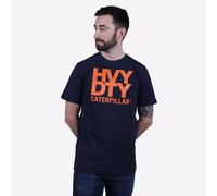 Caterpillar Resistente Hombre Moda Informal Corte Holgado Camiseta Azul Marino