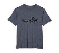 Caterpillar To Caterfly: Arte caprichoso de la evolución del Gato Camiseta, Hombre Tallas Grandes, Azul Jaspeado, 3X Alto