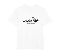 Caterpillar To Caterfly: Arte caprichoso de la evolución del Gato Camiseta, Hombre Tallas Grandes, Blanco, 4X Alto