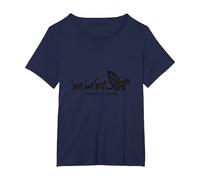 Caterpillar To Caterfly: Arte caprichoso de la evolución del Gato Camiseta, Mujer Tallas Grandes, Azul Marino, 1XL Grande