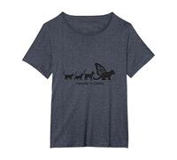 Caterpillar To Caterfly: Arte caprichoso de la evolución del Gato Camiseta, Mujer Tallas Grandes, Azul Jaspeado, 1XL Grande