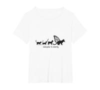 Caterpillar To Caterfly: Arte caprichoso de la evolución del Gato Camiseta, Mujer Tallas Grandes, Blanco, 4XL Grande