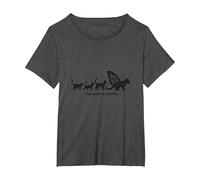 Caterpillar To Caterfly: Arte caprichoso de la evolución del Gato Camiseta, Mujer Tallas Grandes, Jaspeado Oscuro, 1XL Grande