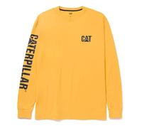 Caterpillar Trademark Banner Long Sleeve tee Shirts with Center Back Neck Wire Management Loop and Cat Logo Camiseta, Amarillo, L para Hombre